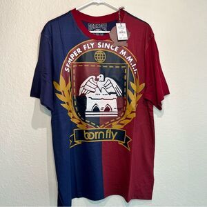 BORN FLY SEMPER FLY short sleeve tee 🔥 embroidered detail 🔥 NWT 🔥 XL